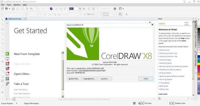 Download và cài đặt Corel X8 Full Active